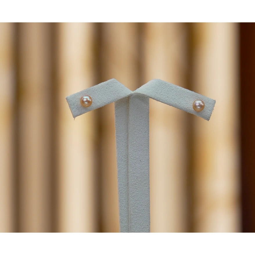 礼兰珠宝 S925银淡水珍珠耳钉5-6mm