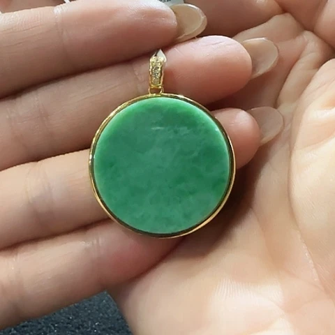 翡翠银S925镶嵌吊坠(不含链)