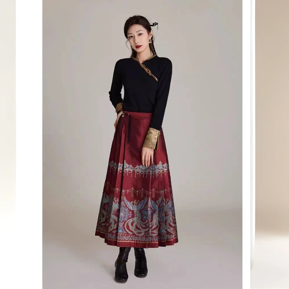 织金马面裙松紧腰小个子日常穿搭