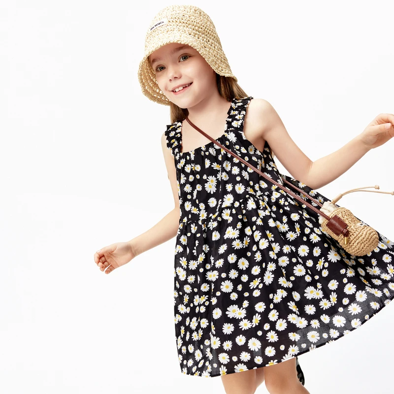 littlemoco童装25夏装新款女童无袖背心碎花连衣裙#KBE2DRS007