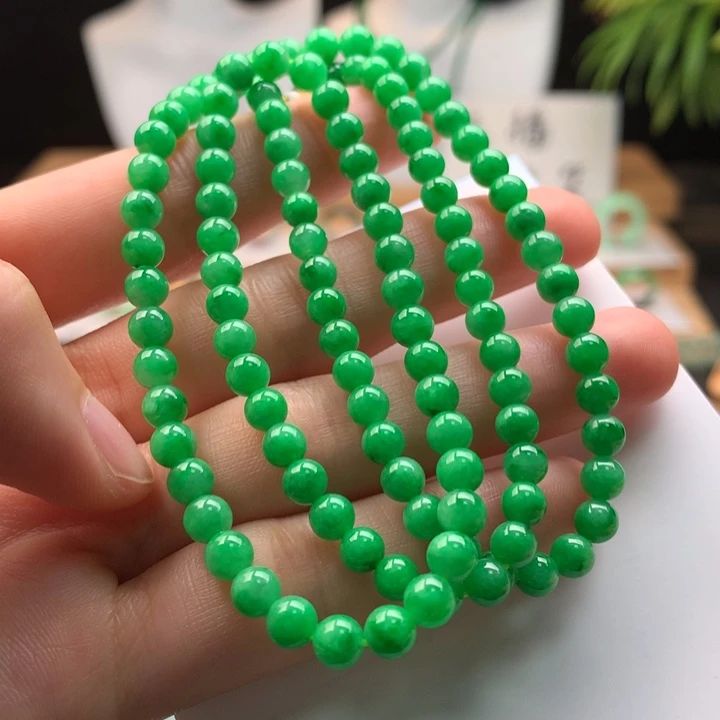 翡翠未镶嵌项链天然缅甸A货翡翠卡4.5-5.1mm