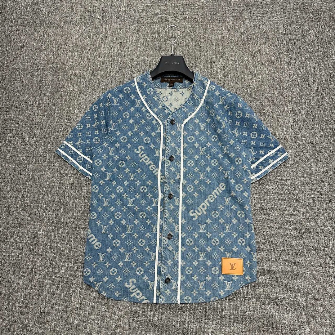 99新 LouisVuitton/路易威登 牛仔短袖/xs码/07967