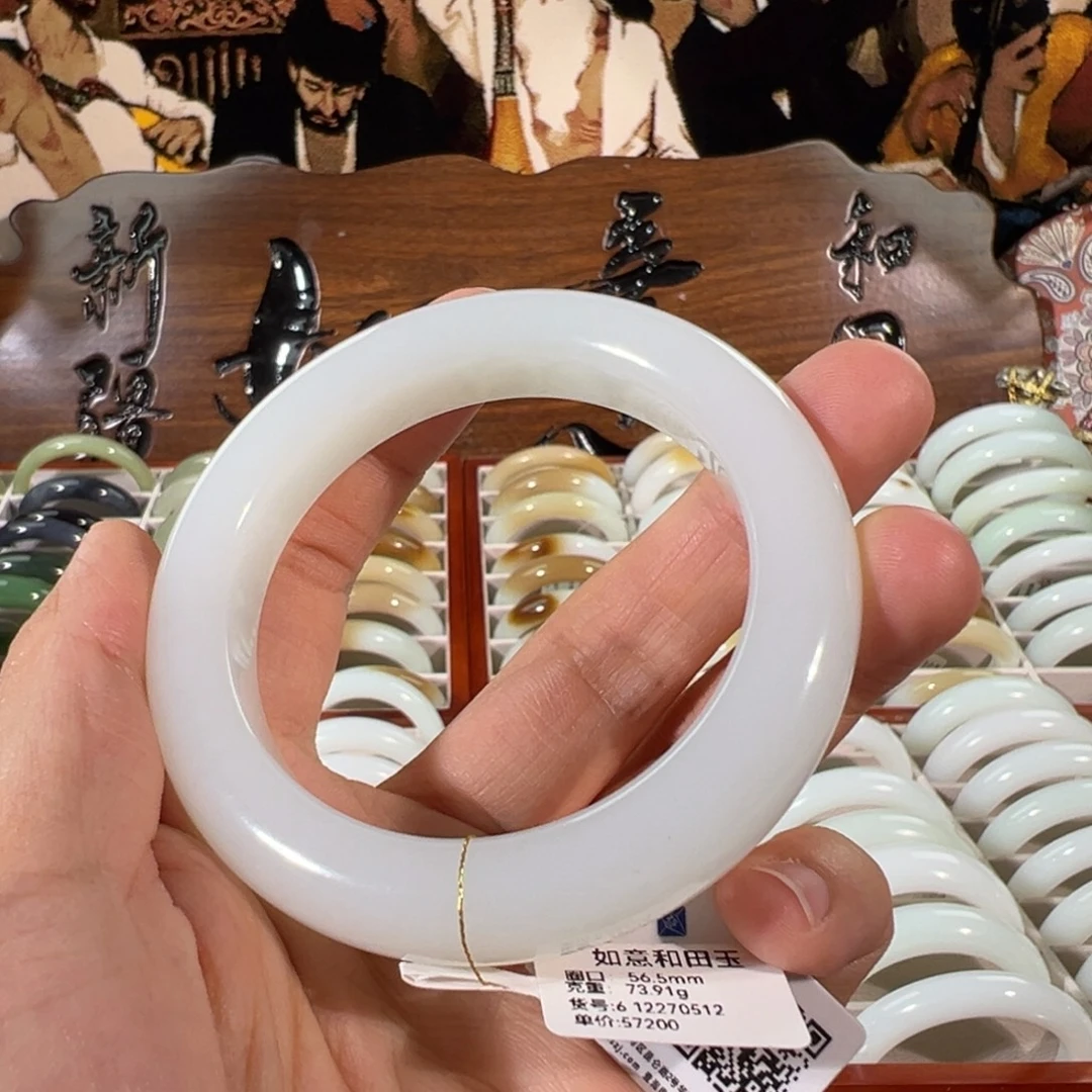 和田玉（白玉）未镶嵌手镯天然羊脂白玉手镯