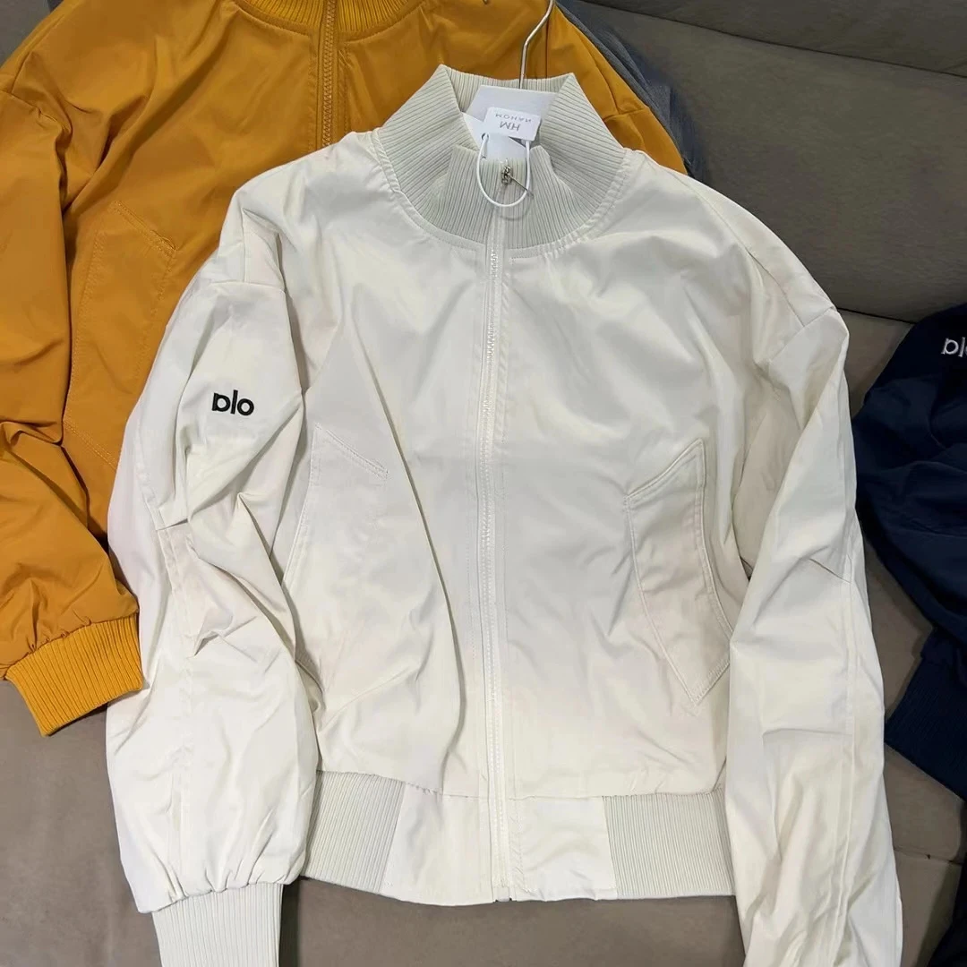 白色棒球服女秋季新款美式复古立领拉链长袖薄款透气百搭夹克外套