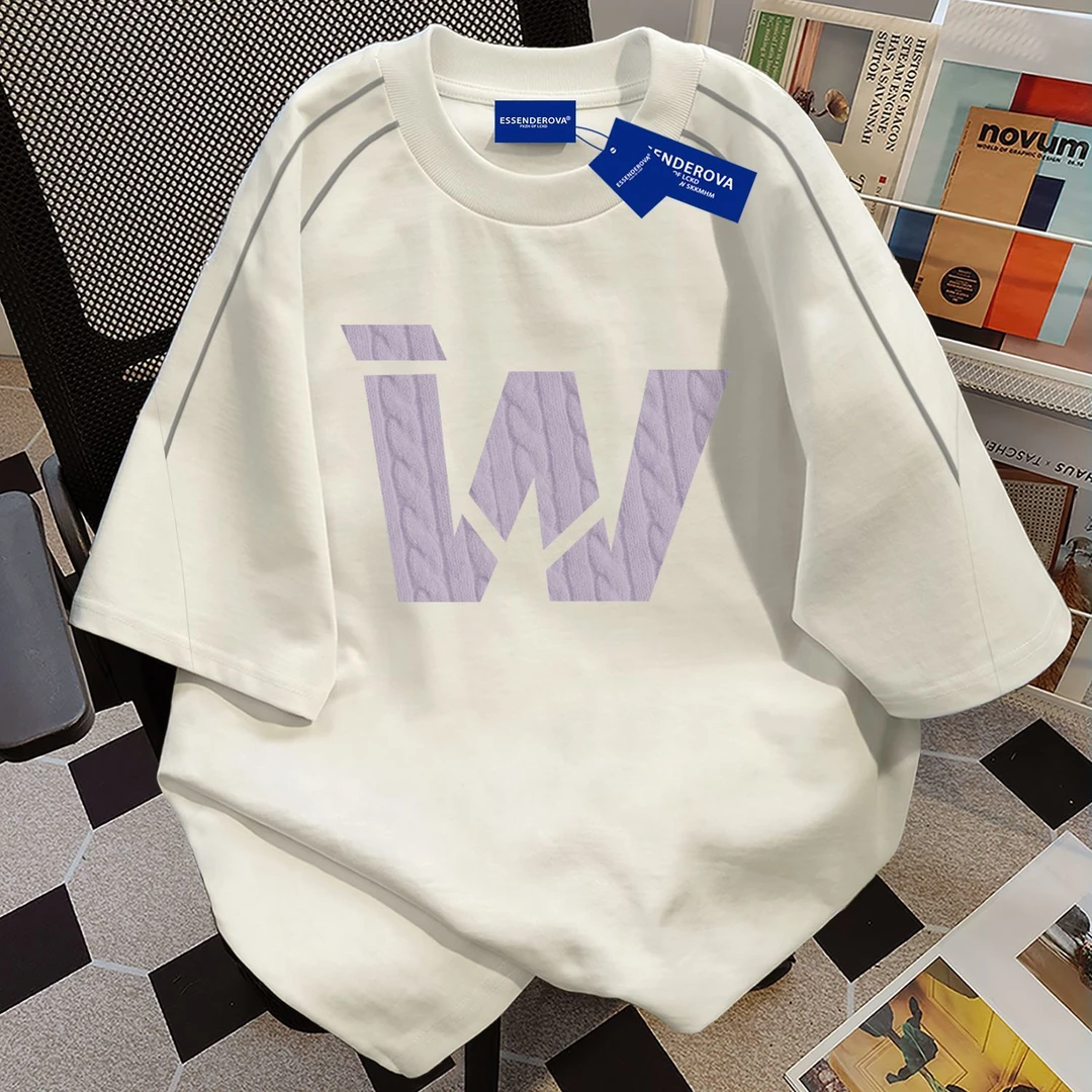 100%纯棉甜美清新风字母短袖t恤男女夏季潮流日系圆领情侣上衣ins