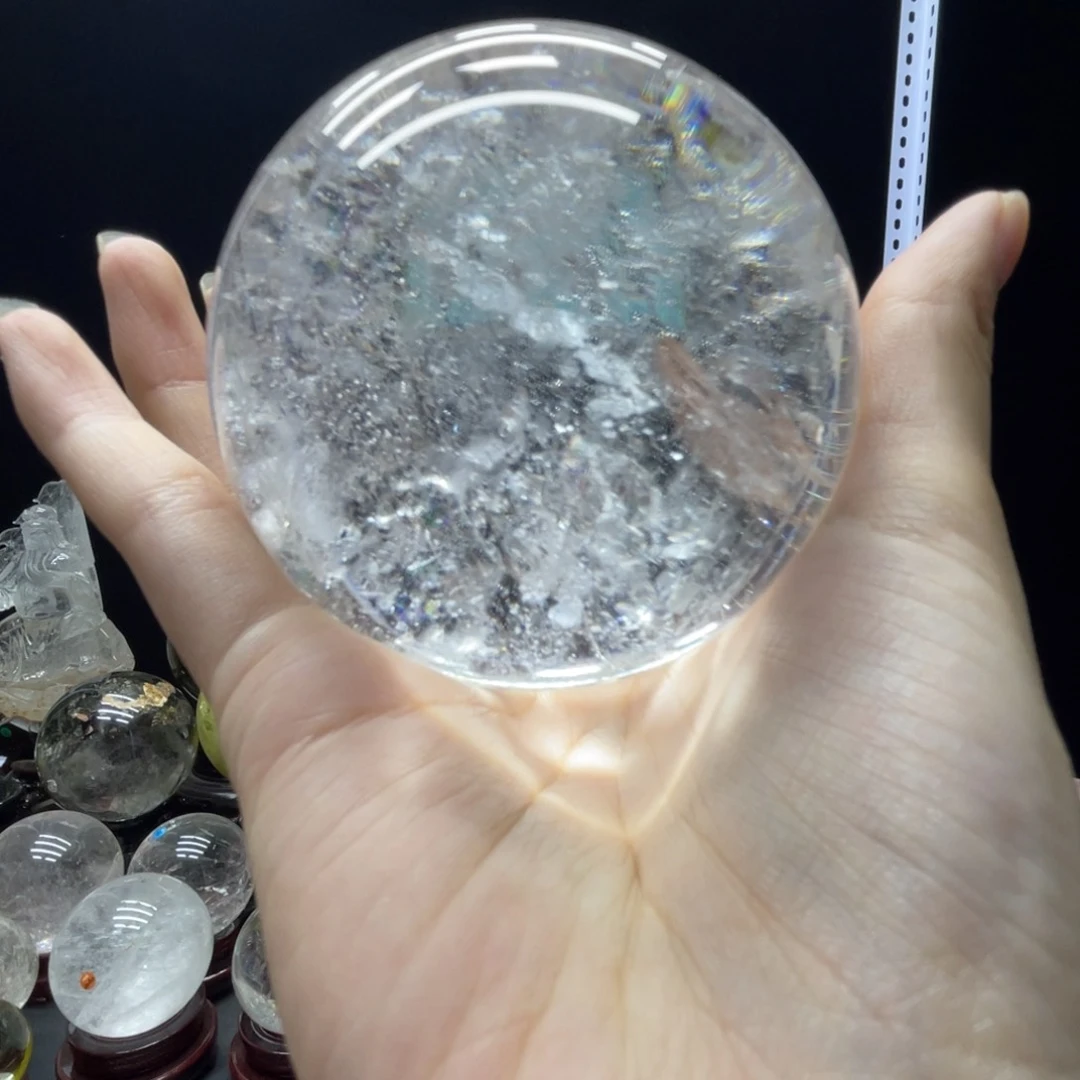 水晶珠宝半成品未镶嵌z****嘴hh白水晶球c2607