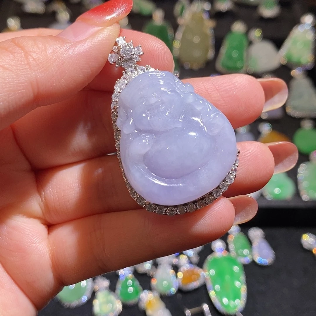 颈饰银S925镶嵌翡翠天然翡翠