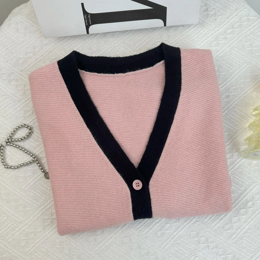 玲姐定制-粉色百搭休闲女士针织毛衣280193