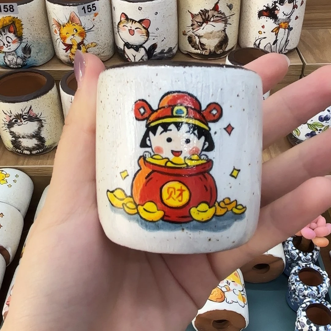 23445667788手绘花盆