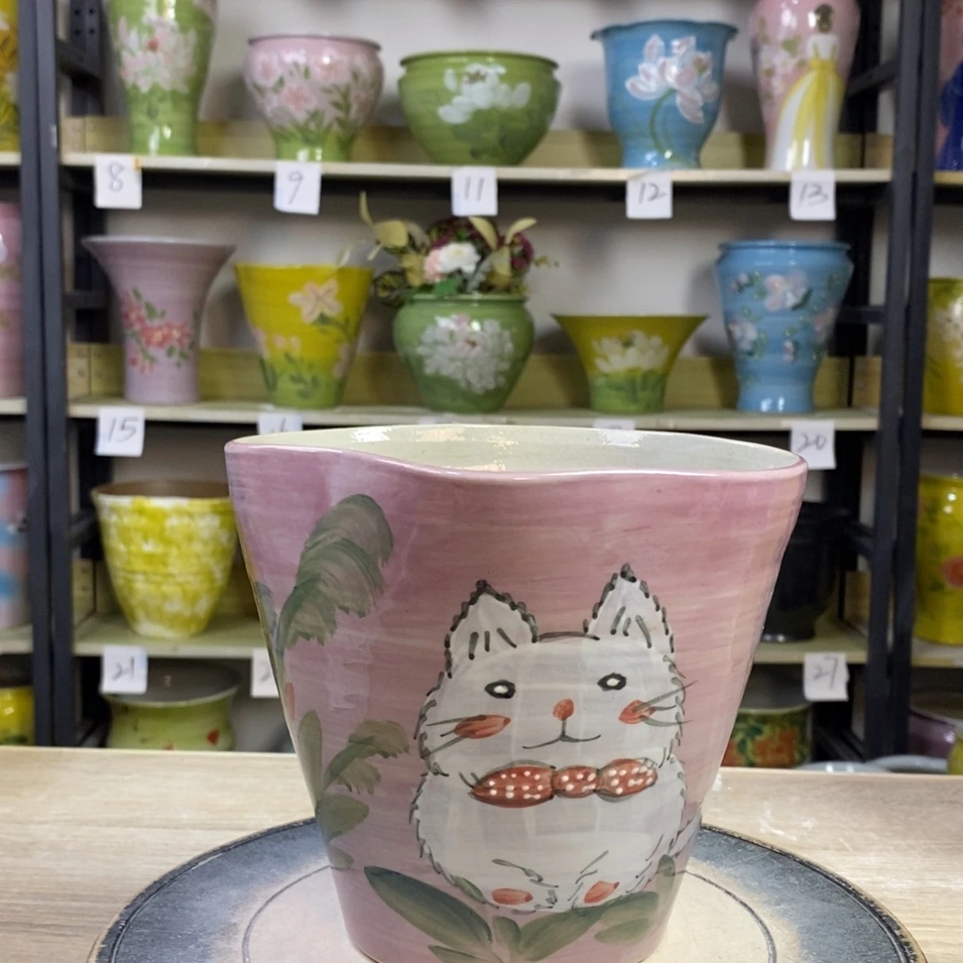 景德镇手工手绘陶瓷花盆