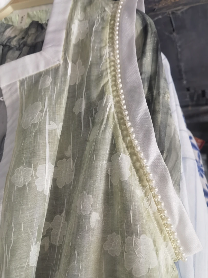 唐制坦领半臂改良汉元素套装上衣