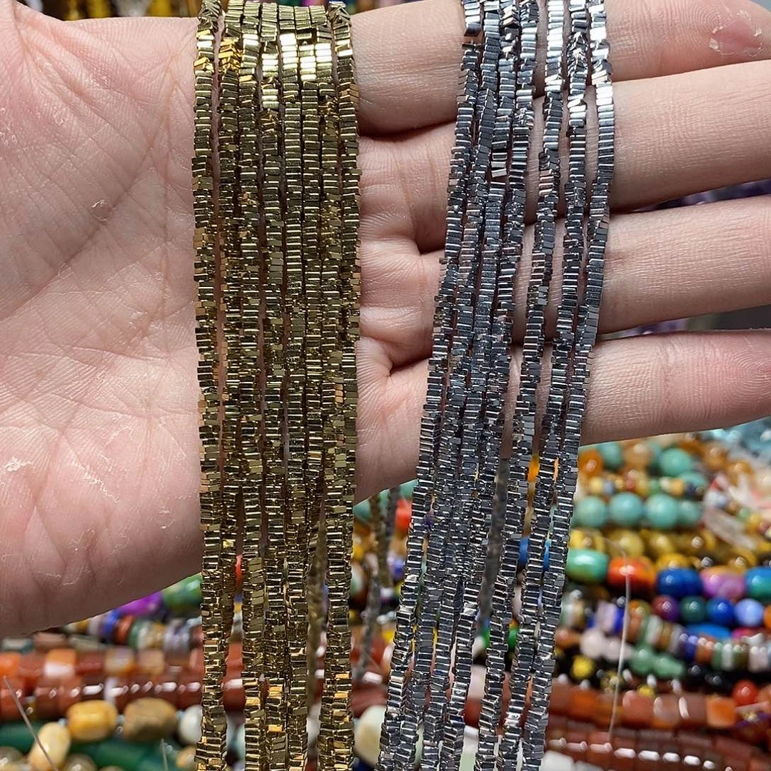 石英质玉未镶嵌，1条黑胆石方块隔片2.5mm，备注颜色，