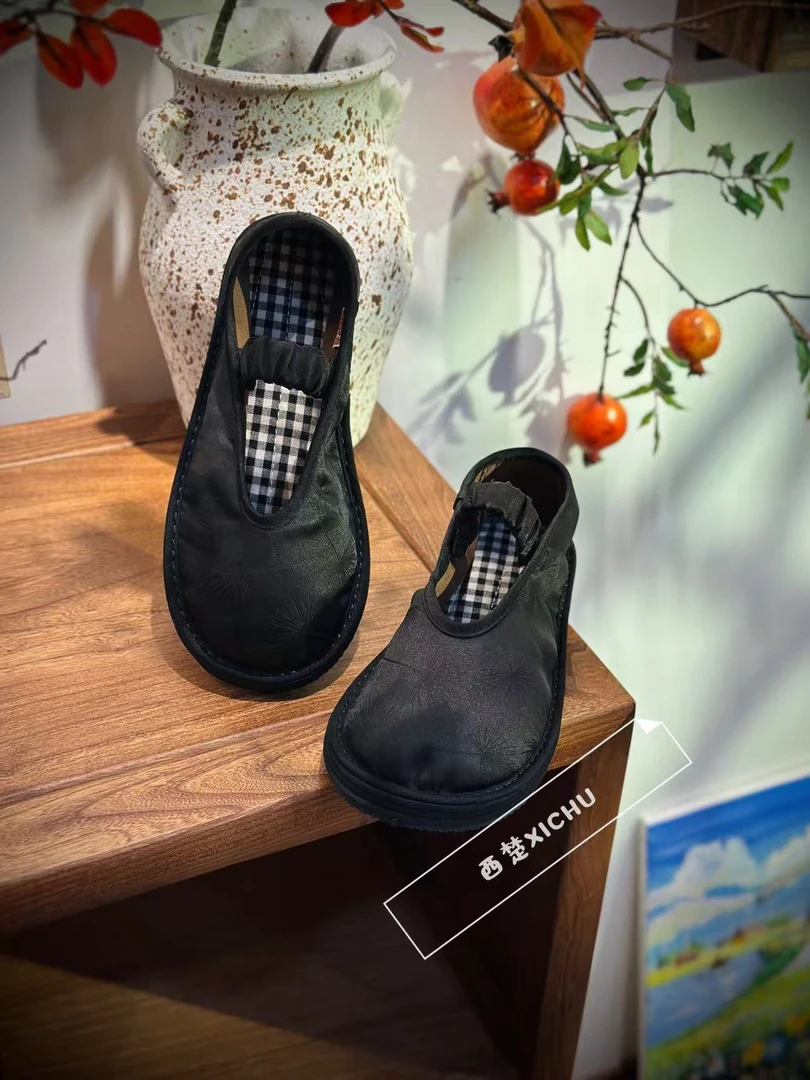 夏季新款•玄墨 •松紧盘口【XICHU西楚手工千层底布鞋】