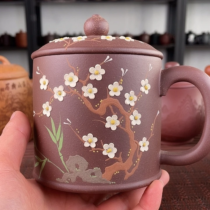 茶杯紫砂宜兴原矿紫砂盖杯