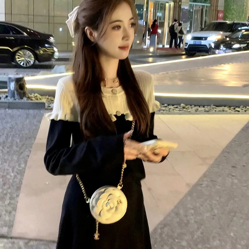 小个子香风富家千金高级感套装连衣裙子女2025新款装冬季韩系穿搭