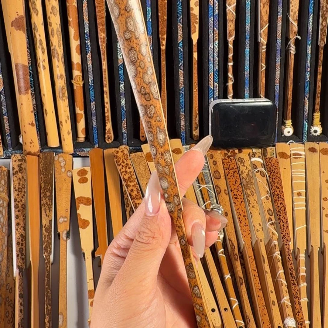 扇子兵哥扇艺斑竹折扇