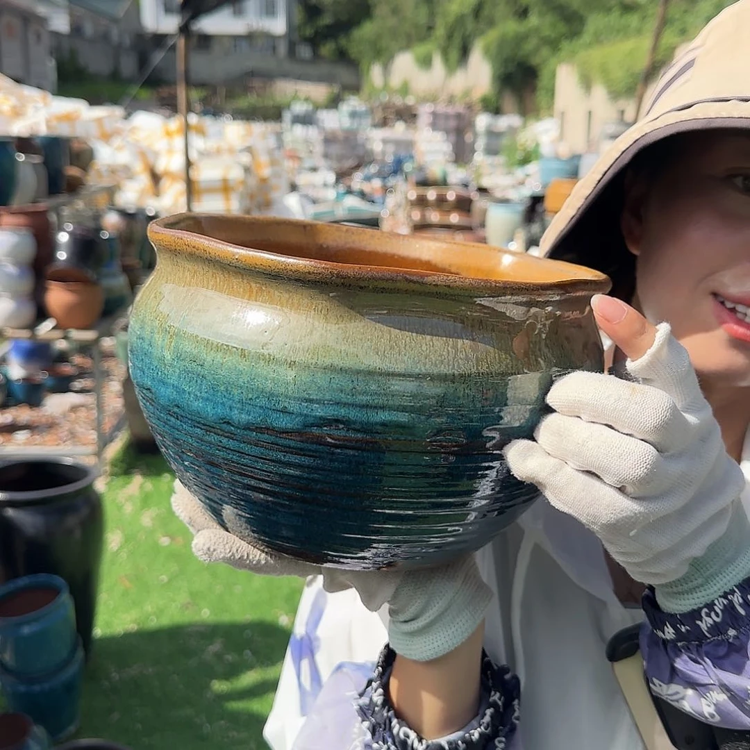 紫砂花盆王嫂花盆0709-115高16口23