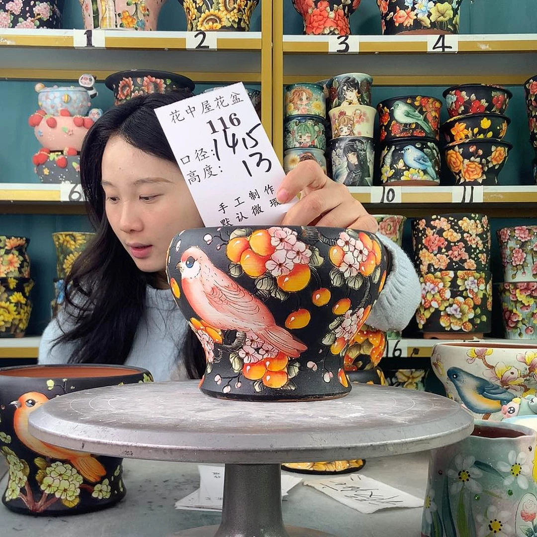 陶景德镇手工花盆116