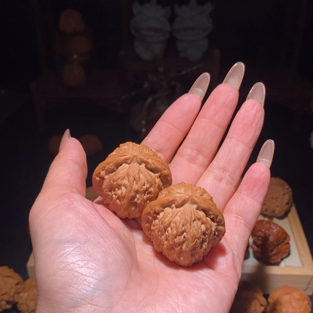 吊坠文玩核桃白狮子38