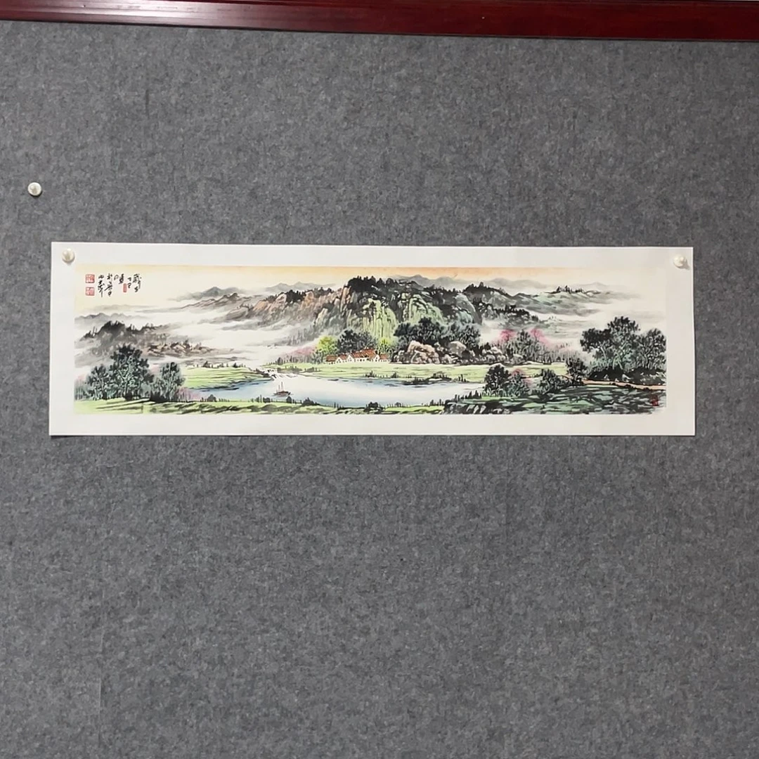 国画四尺对开138.35画芯 捡漏