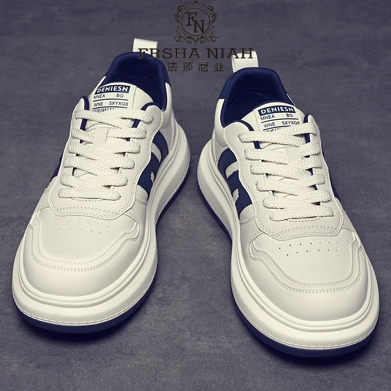 法莎尼亚板鞋轻奢休闲鞋新款潮流百搭男鞋男士运动鞋透气小白鞋