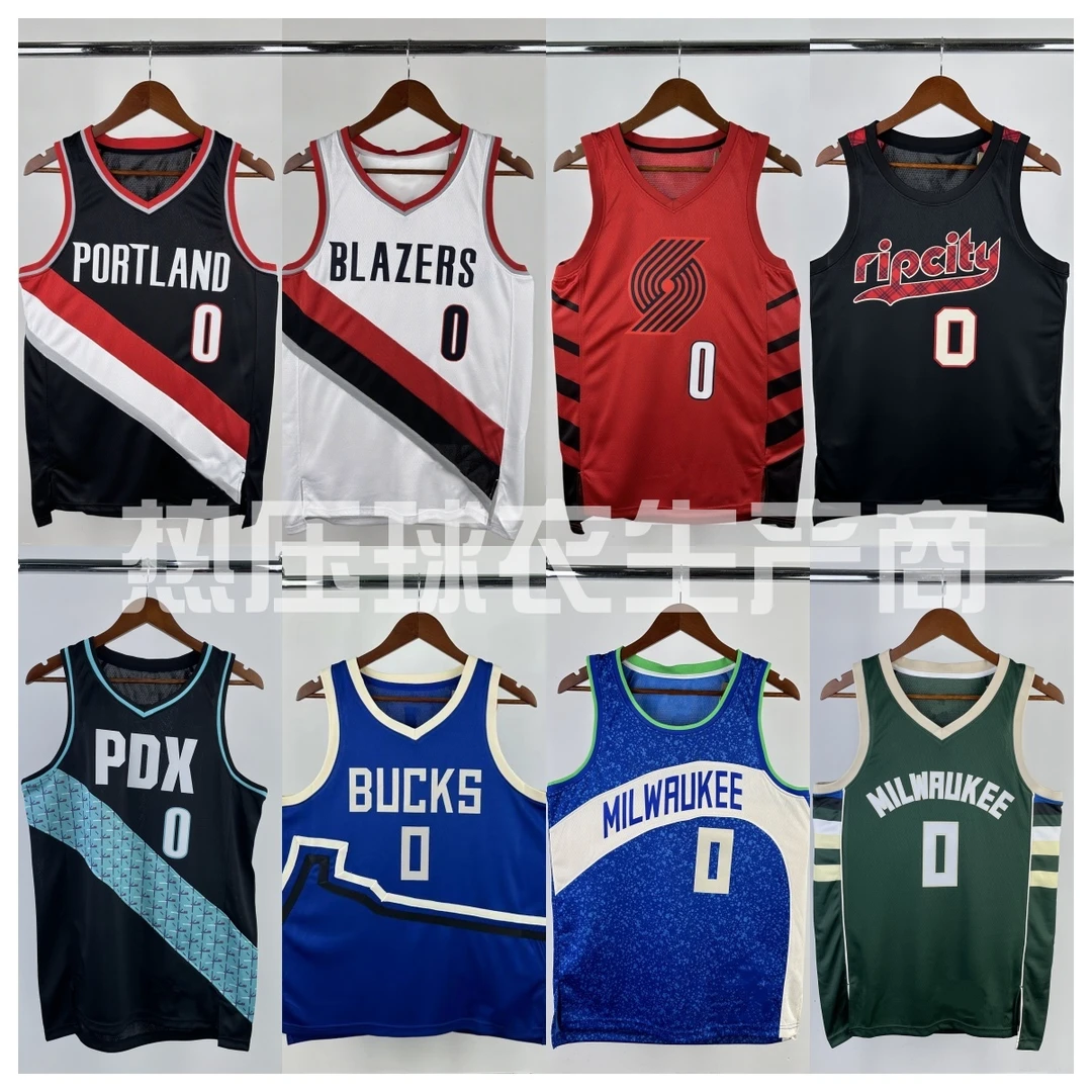 【利拉德】球衣合集SW球迷版队篮球服热压贴布球衣开拓者