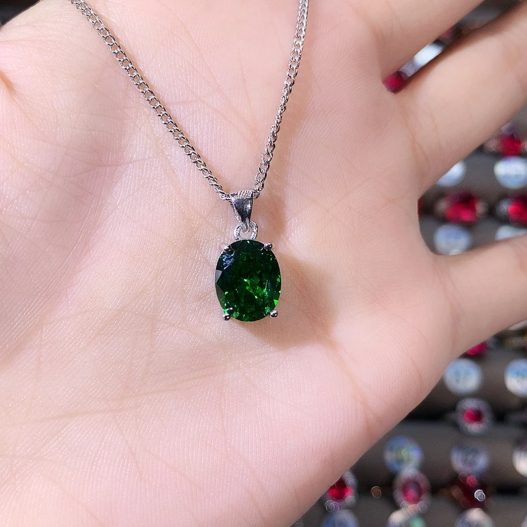 颈饰银S925镶嵌碧玺白810