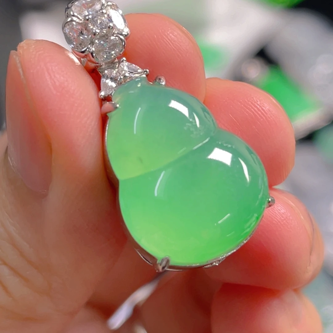 翡翠银S925镶嵌吊坠(不含链)