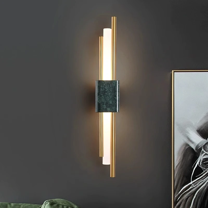 大理石轻奢壁灯客厅餐厅背景墙灯饰现代简约茶室书房卧室床头灯具