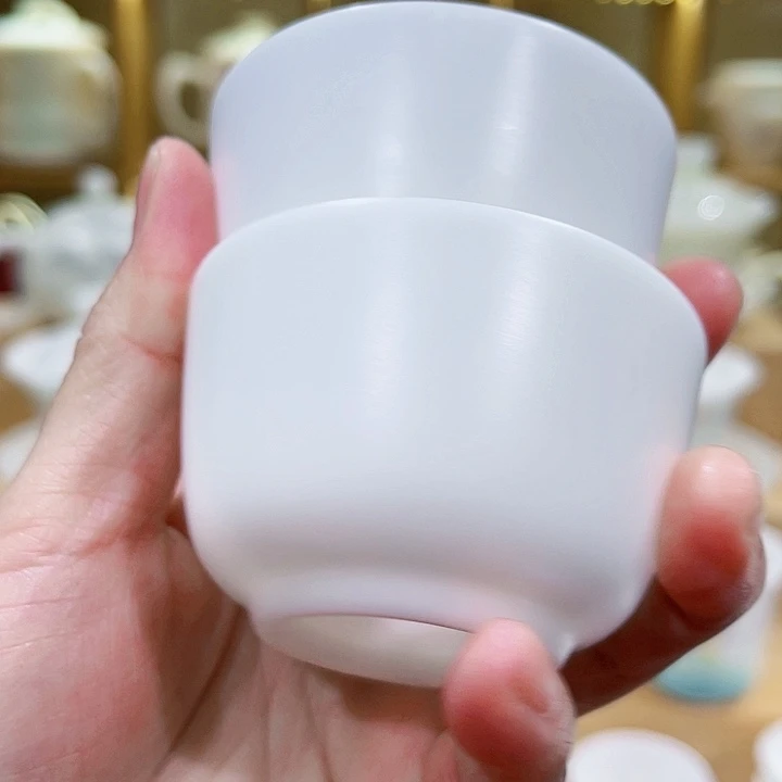 高冰素烧宽口杯60纯白