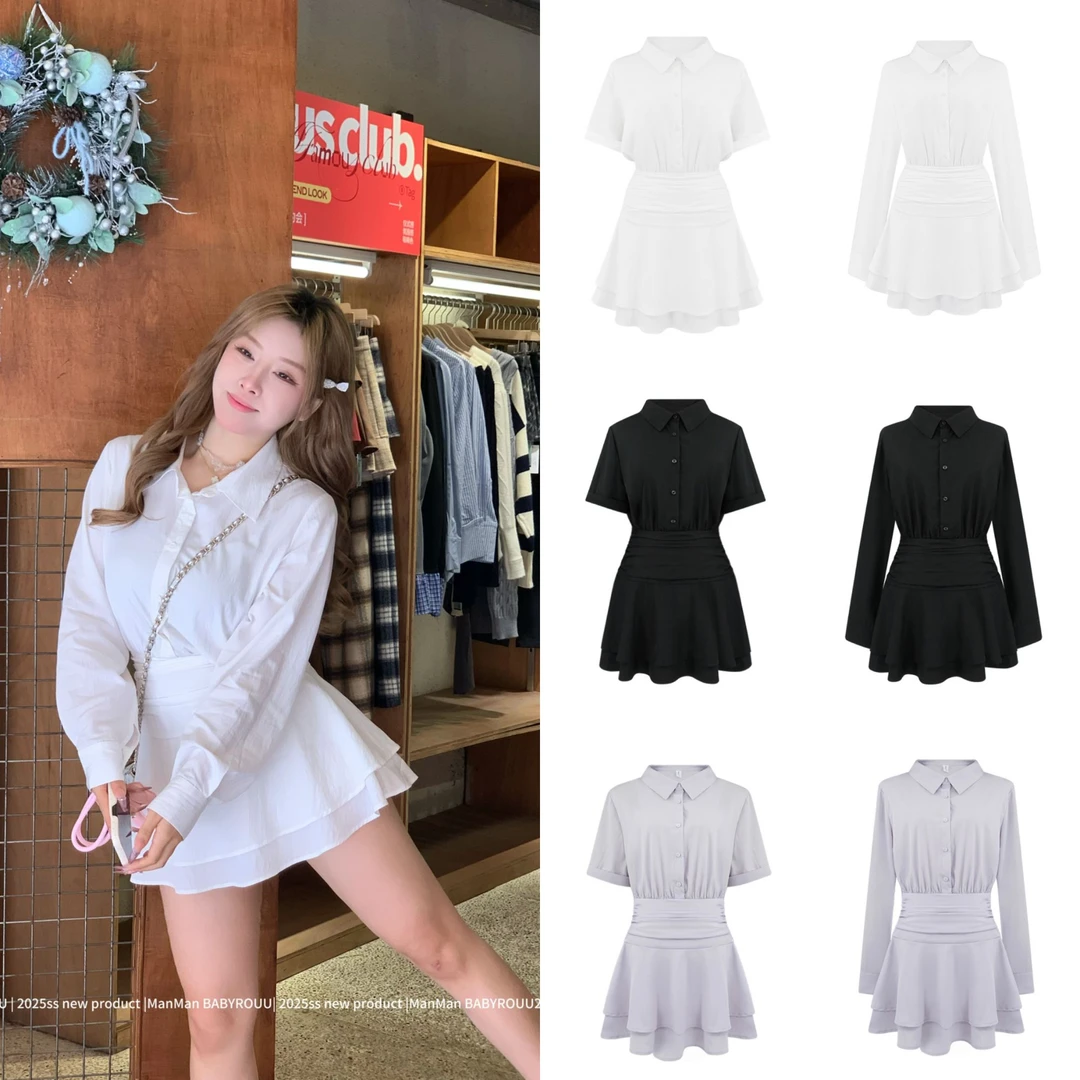 温与柔蔓蔓【春日晨光】百搭休闲气质温柔显瘦连衣裙加短裤