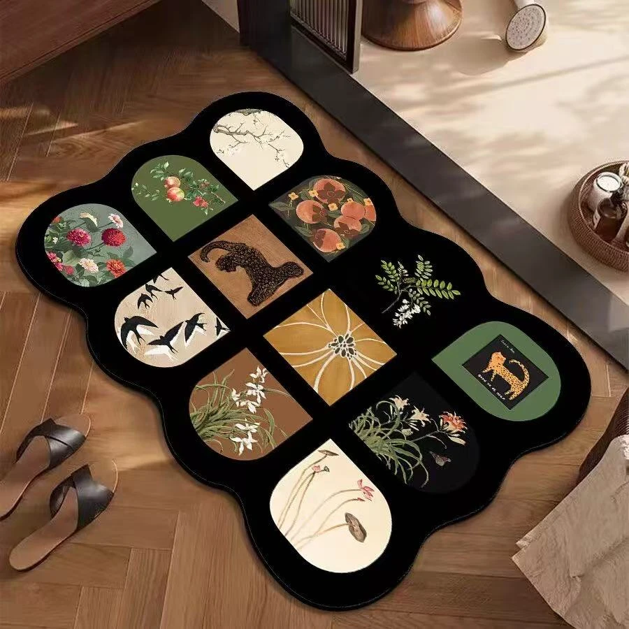 【拍一发二】风美式复古硅藻泥吸水地垫卫生间门口垫子沥水垫脚垫