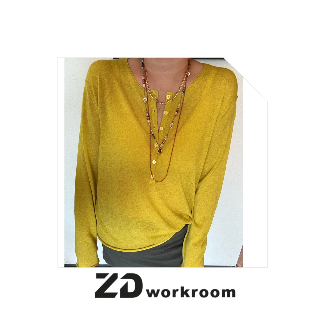 【Z.D/WORKROOM】 25/26早秋简约亨利领百搭羊毛针织衫