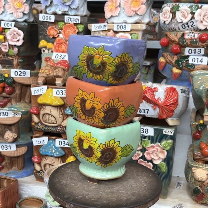 紫砂花盆粗陶材质多肉花盆