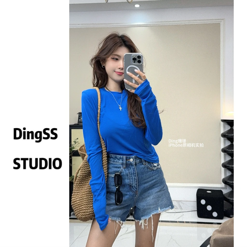 【珊珊推荐】多姿多彩T 夏季韩风时尚简约百搭显瘦薄款圆领防晒上衣