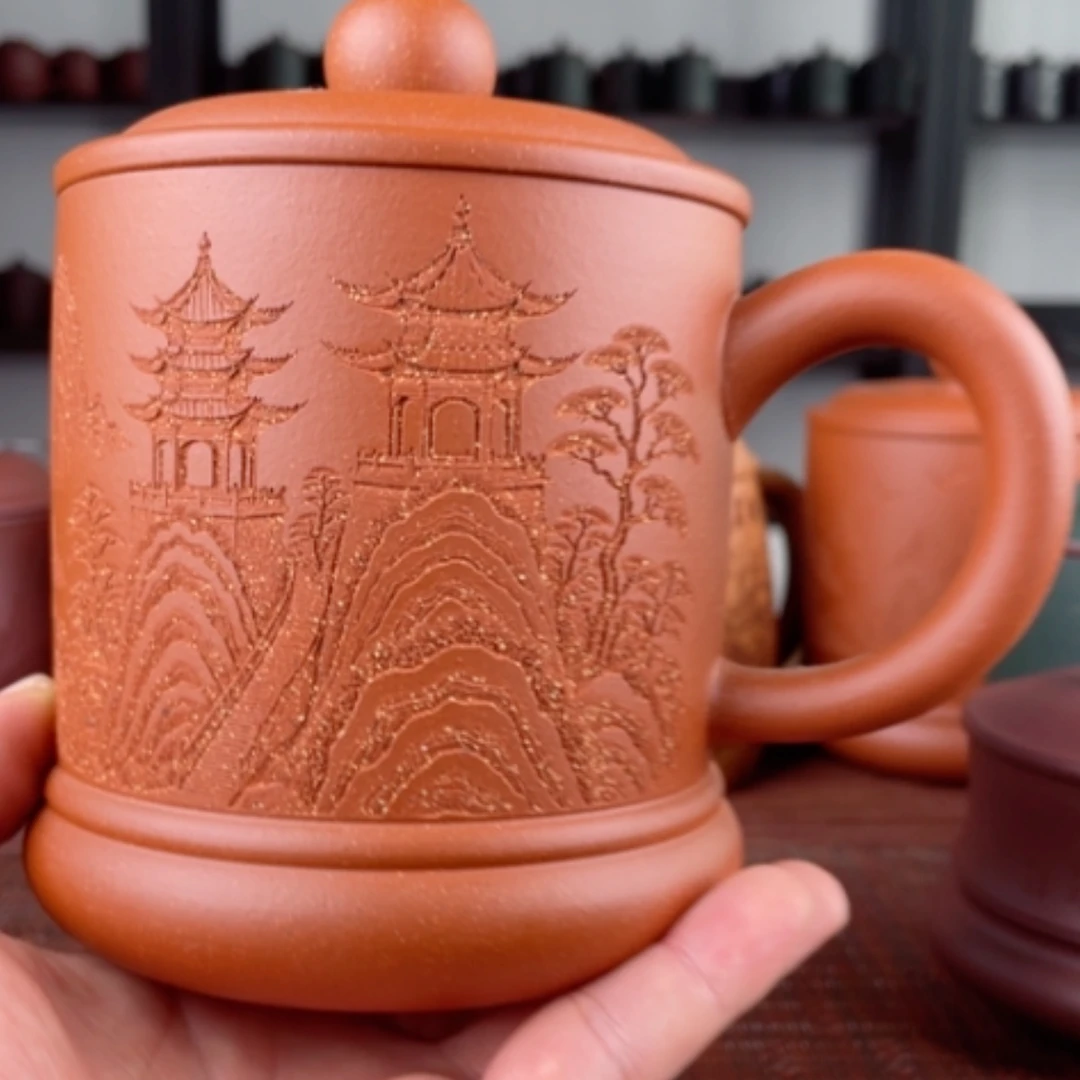 【闪购商品】茶杯紫砂宜兴原矿紫砂盖杯