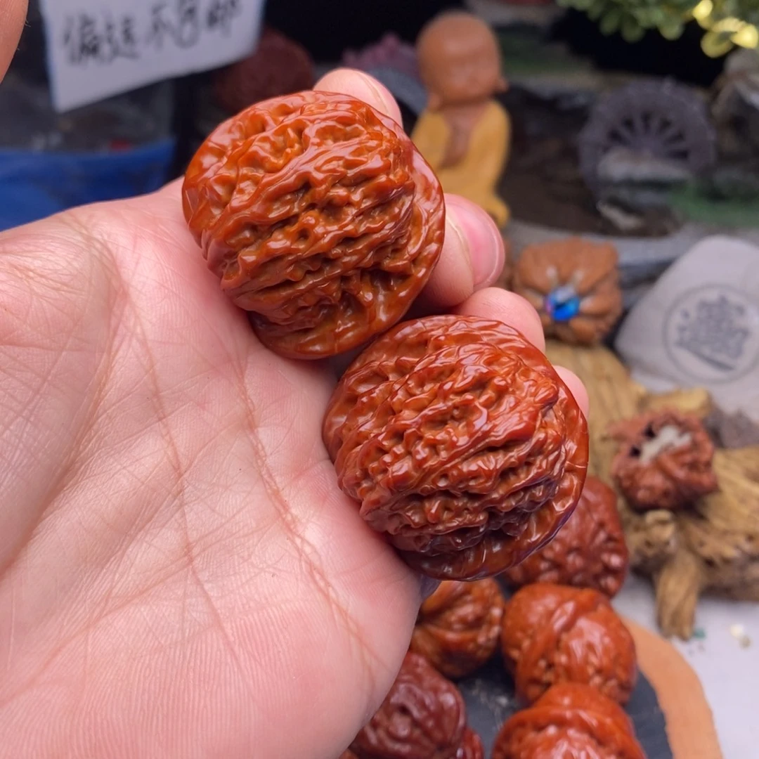 把件文玩核桃四座楼狮子头边 39肚37