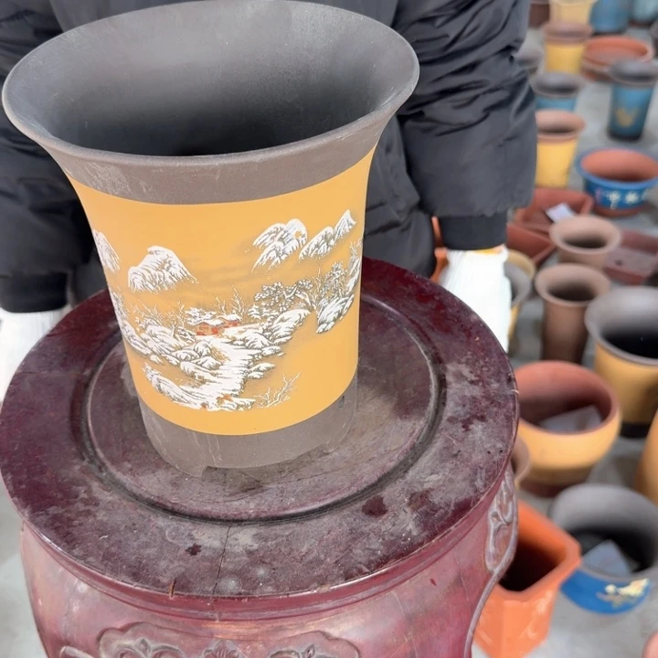 紫砂紫砂花盆19*22