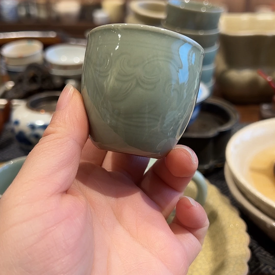 龙泉青瓷全手工小握杯60毫升