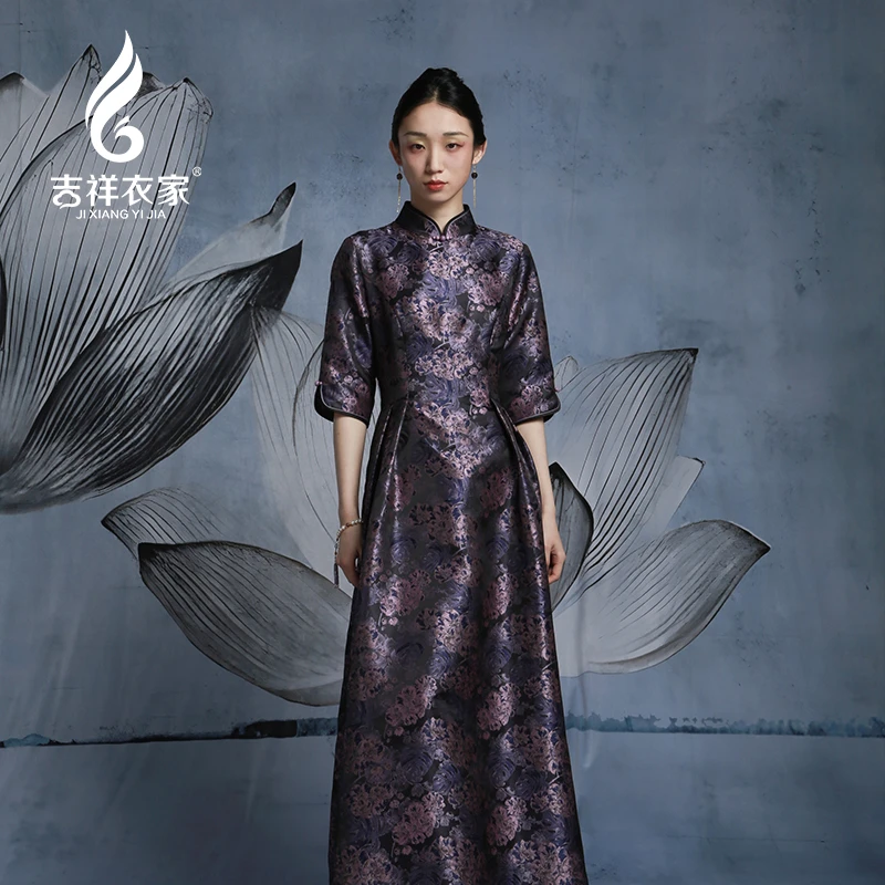 JIXIANGYIJIA/吉祥衣家红紫斗芳菲（连衣裙）933234095
