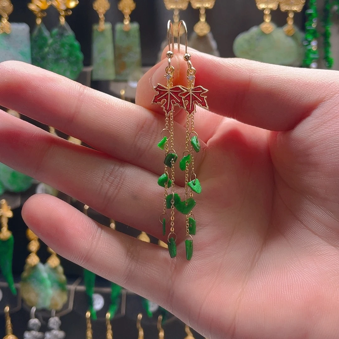 翡翠未镶嵌耳饰翡翠