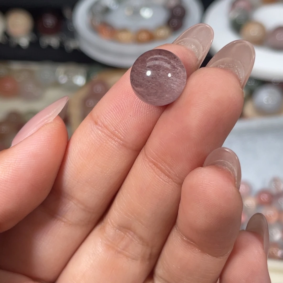 发晶珠宝半成品未镶嵌L***?紫卷11.5mm
