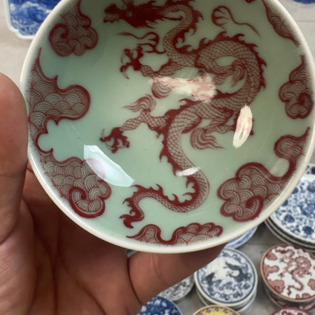 杯清釉釉里红穿云龙普洱茶
