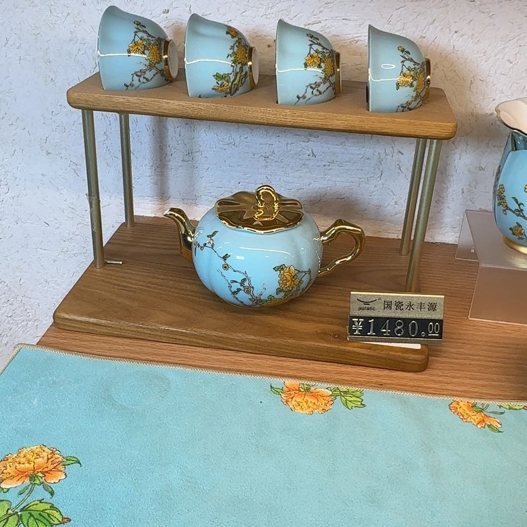 钟***涵西湖蓝六头茶具➕架子
