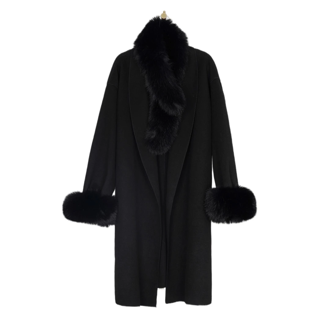 【喜杨杨专属】秋冬保暖加绒加厚拆卸内胆百搭轻奢韩版双面羊毛大衣