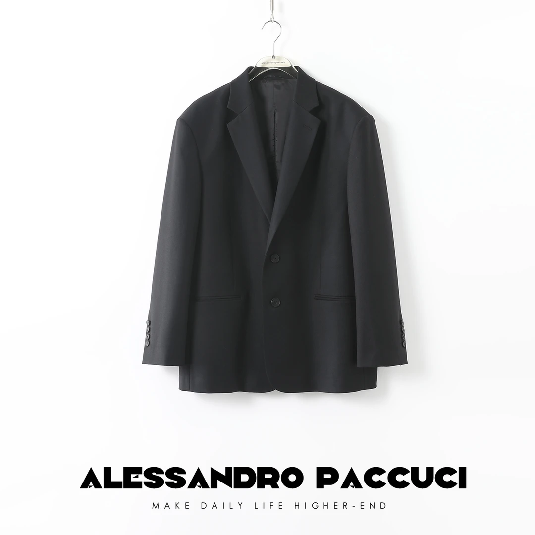 AP洛哥53078WZ【简之】美利奴颗粒感羊毛后长拉链 休闲极简西装