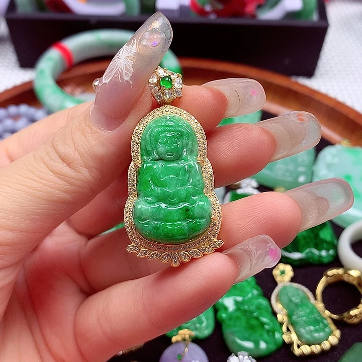 翡翠银S925镶嵌颈饰翡翠