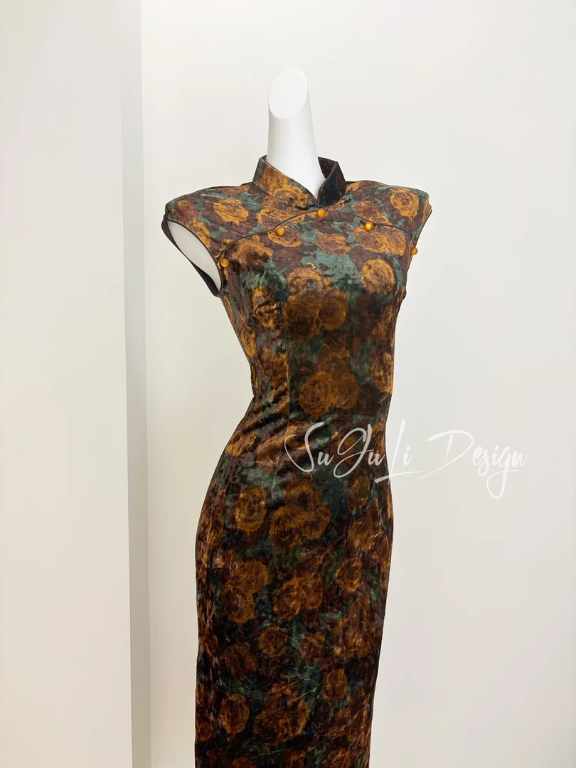 苏故里【云水瑶】港风复古气质传统款旗袍日常旗袍单层衣长120