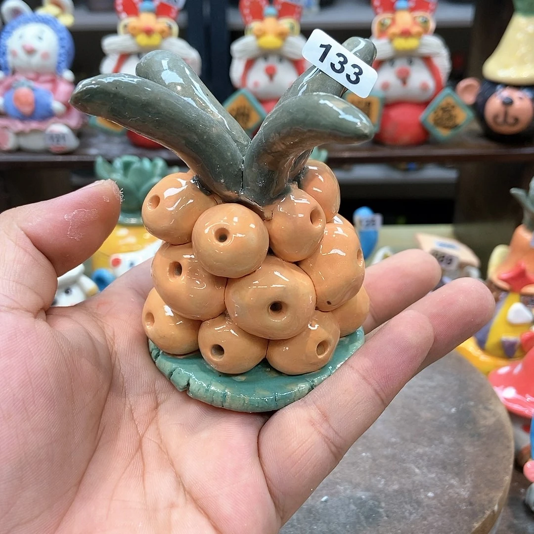 摆件直播间手工抽象陶瓷摆件133