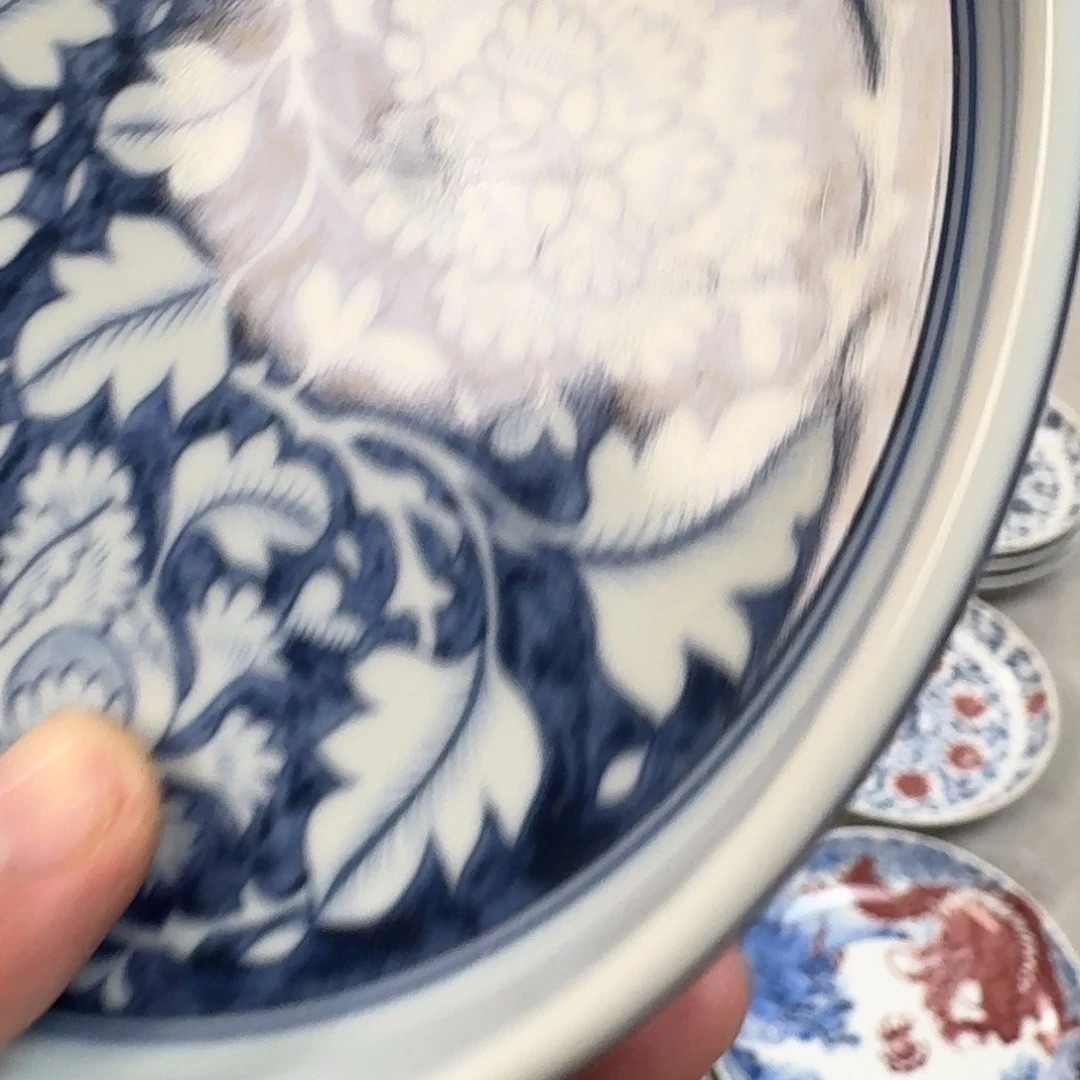 杯青花国色天香大壶承